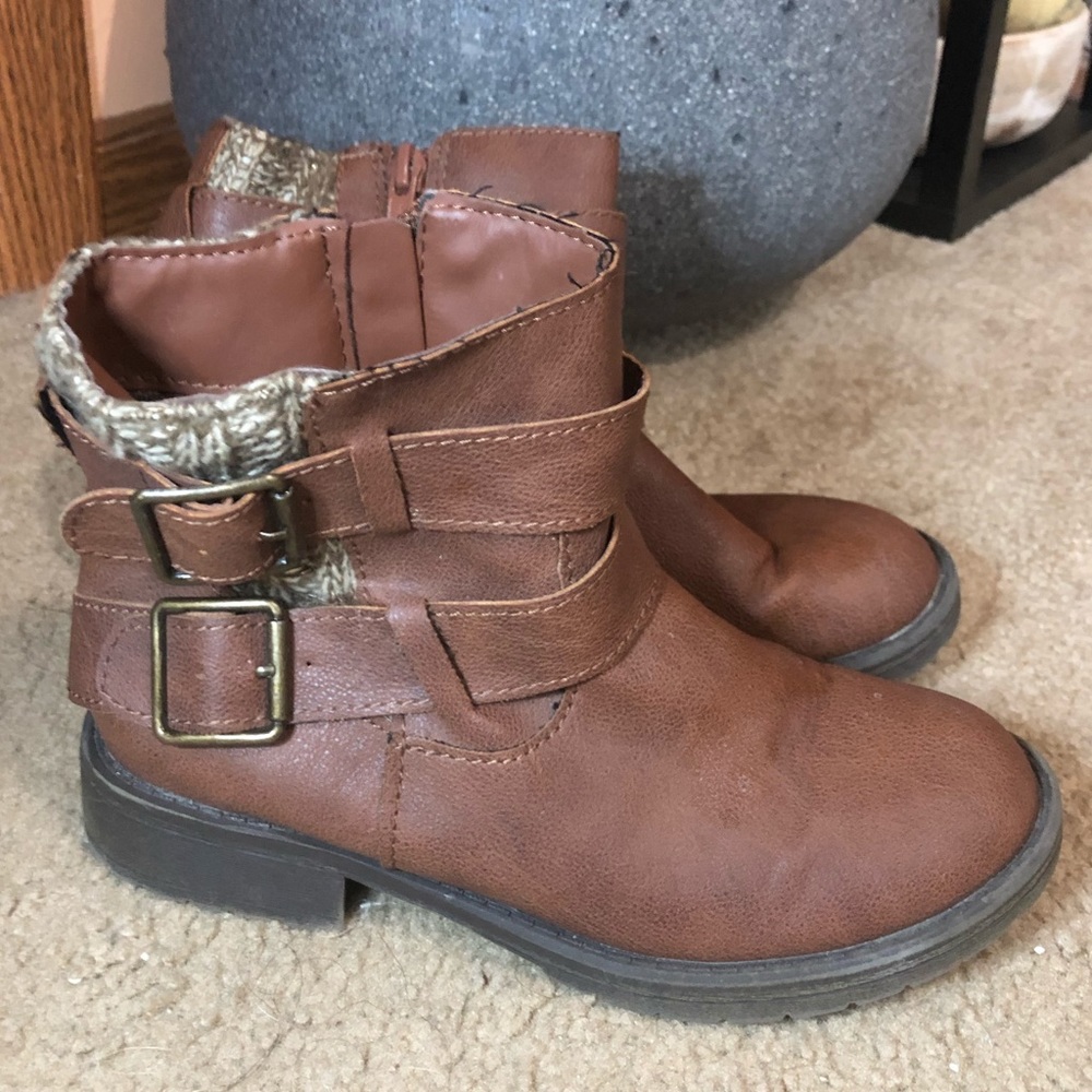 Candie’s Vegan Leather Sweater Ankle Boots 2